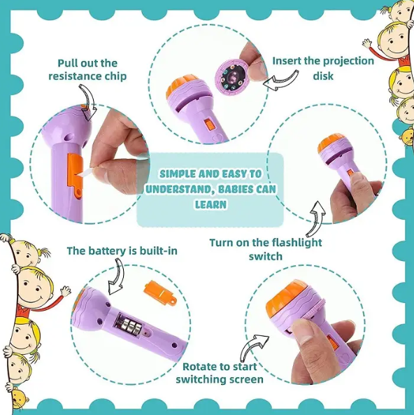 LED Projector Flashlight Torch for Kids