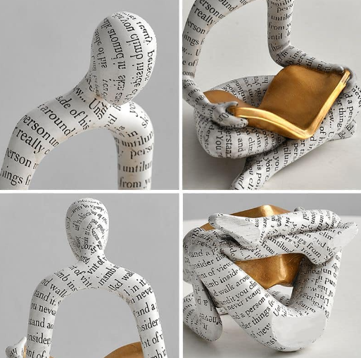 Reading Decor Statue – Modern Abstract Sculpture